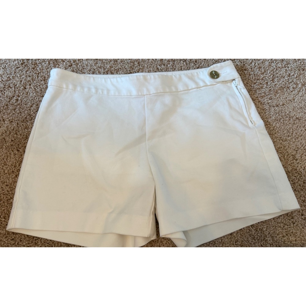 Lilly Pulitzer Callahan White Side Zip Stretch Cotton Shorts Size 2 RN 88189